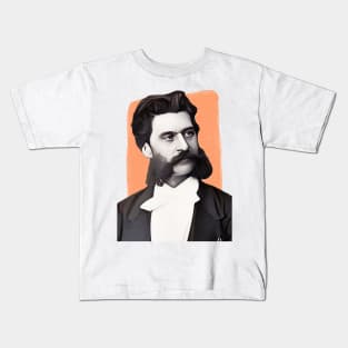 Austrian Composer Johann Strauss II illustration Kids T-Shirt